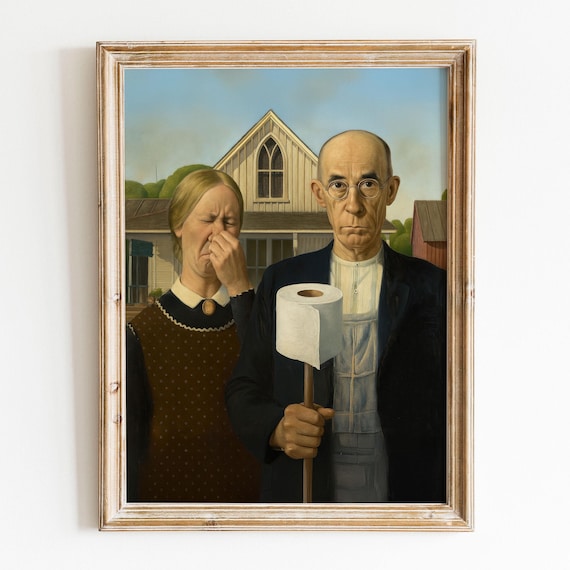 Funny Bathroom Gothic Vintage Humor Art Print