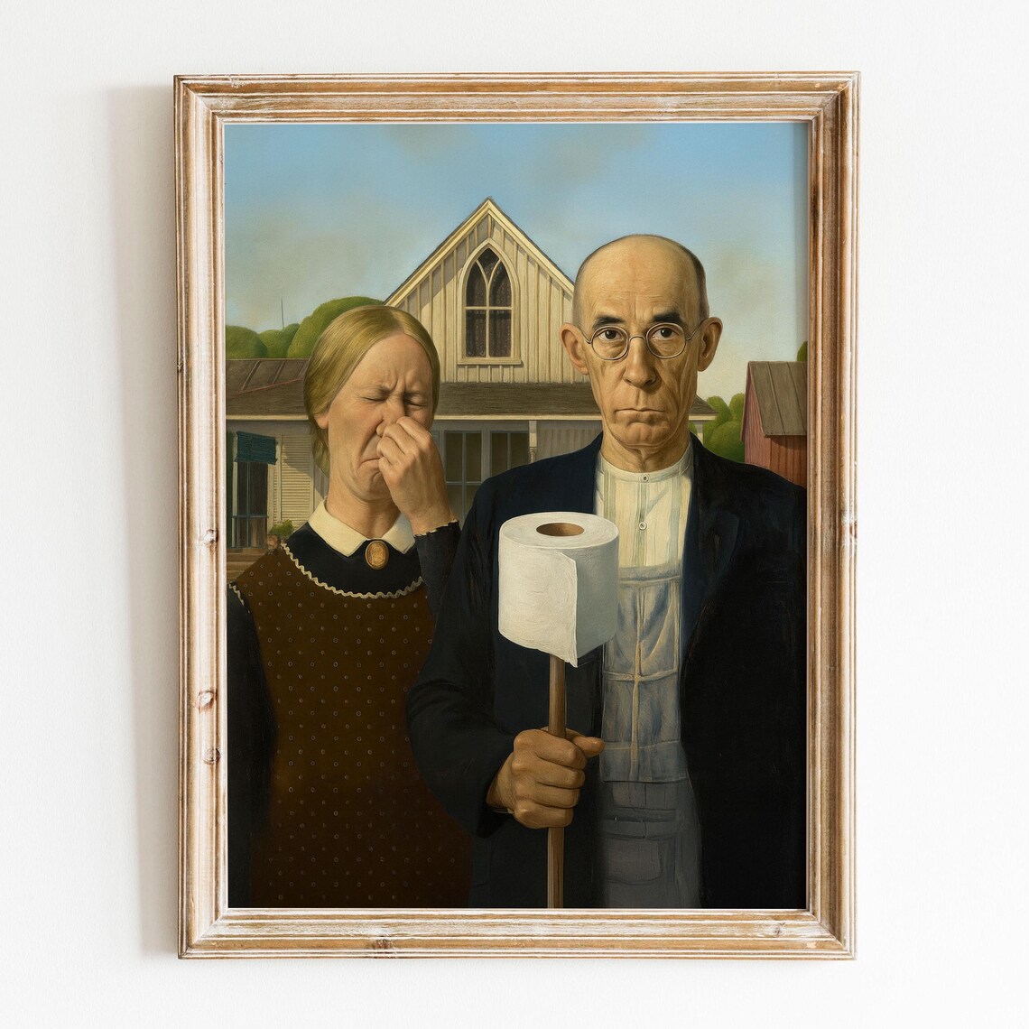Funny Bathroom Gothic Vintage Humor Art Print