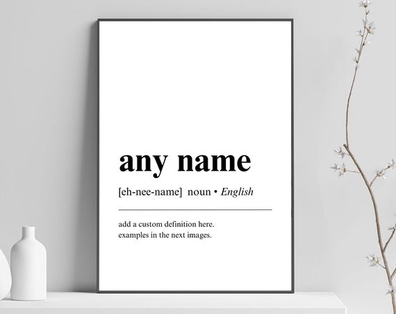 Personalized Gift Custom Definition Poster Art Name Definition Poster Bff Gifts Gifts For Friends Custom Room Decor