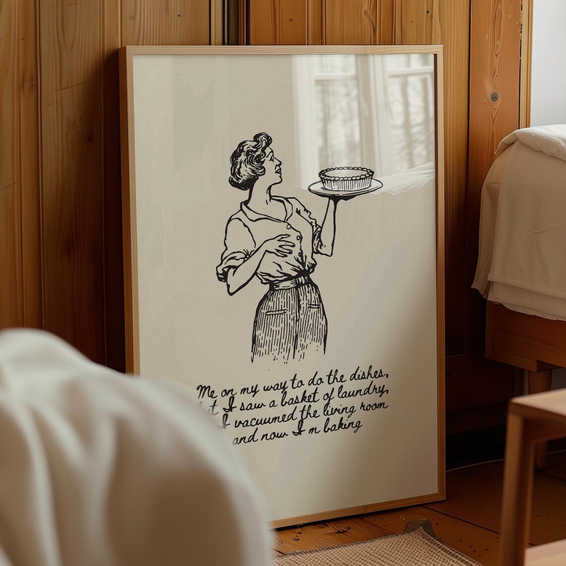 Funny ADHD Art, Retro Housewife Humor Poster