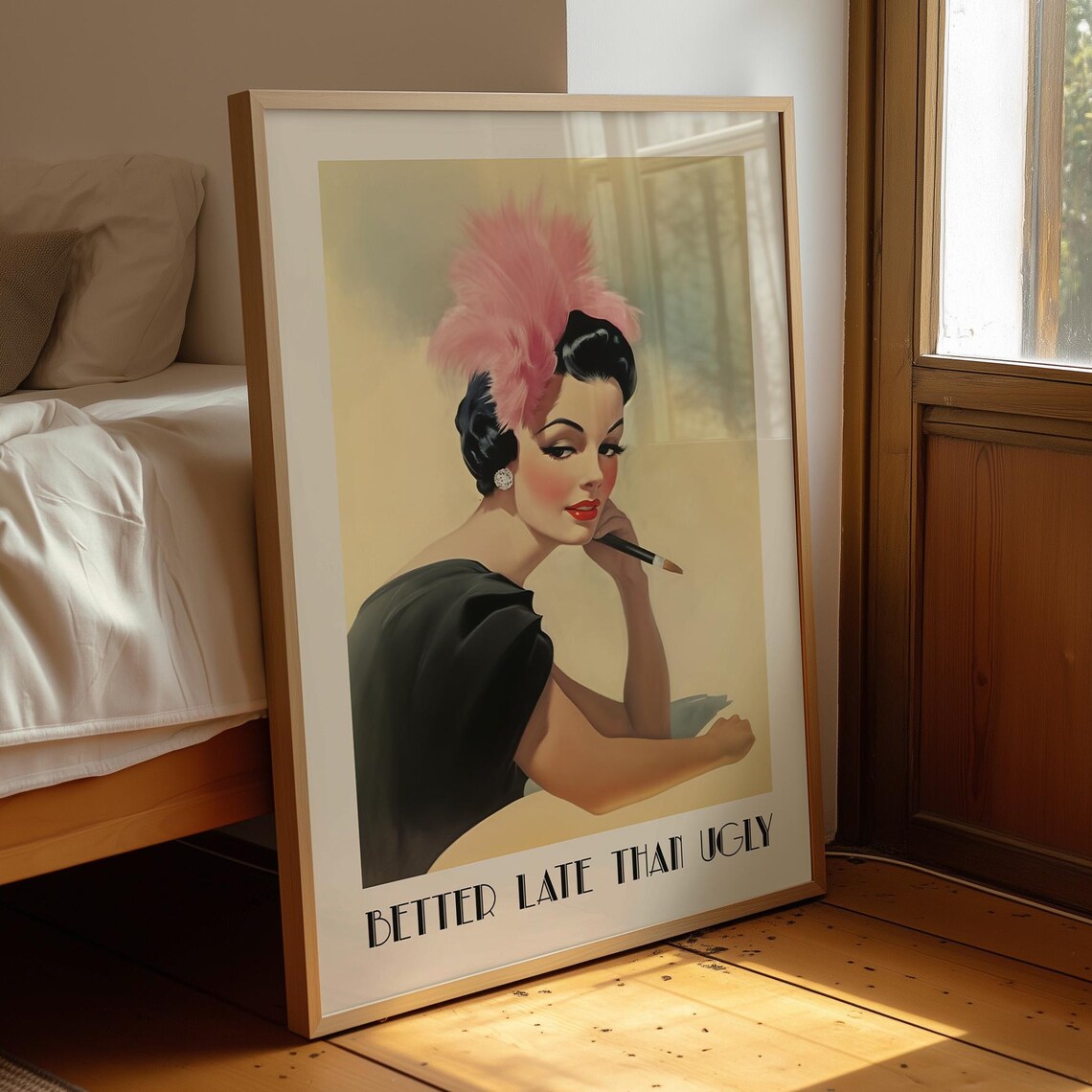 Funny Bathroom Art, Glamorous Vintage Pin Up Poster