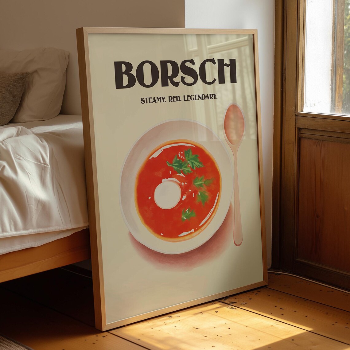 Retro Borsch Poster Print, Ukrainian Kitchen Decor