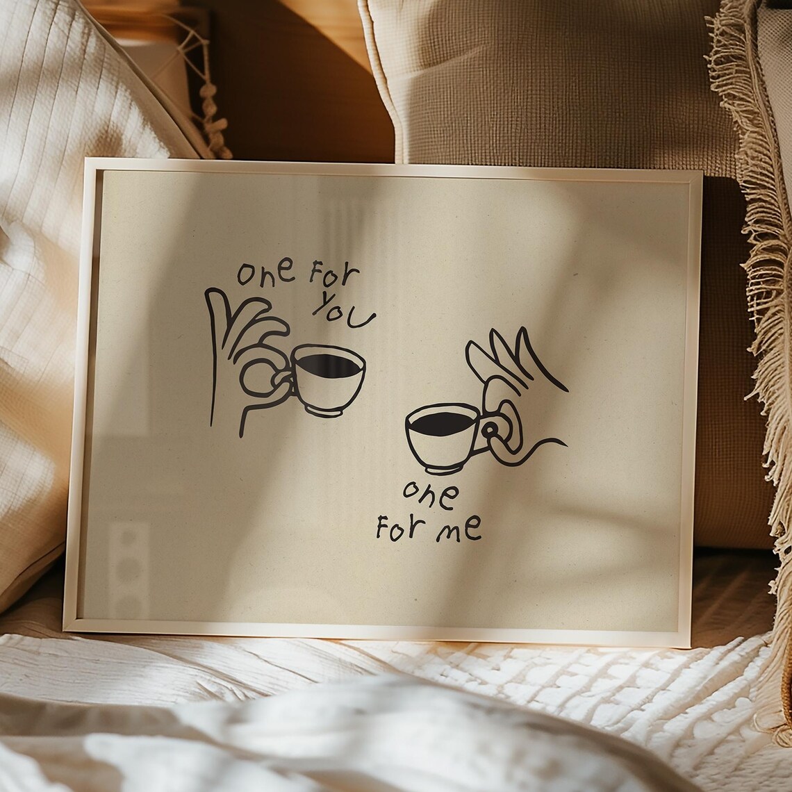 Hand Drawn Coffee Line Art, Small Space Decor