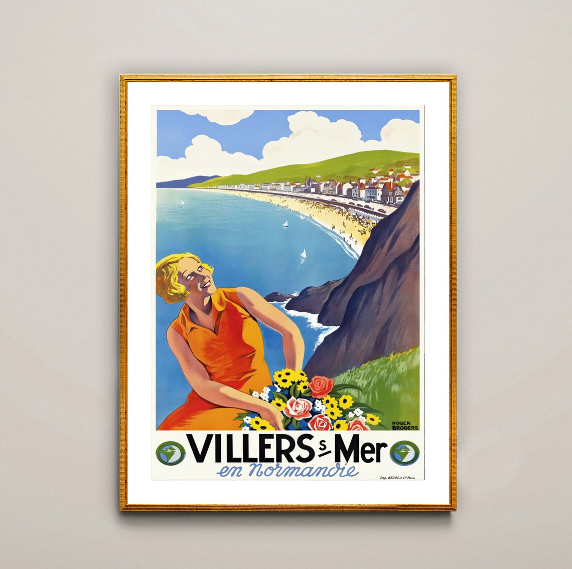 Villers Sur Mer En Normandie France Vintage Travel Poster Retro Travel Poster Gift Idea Wall Decor - Image 2