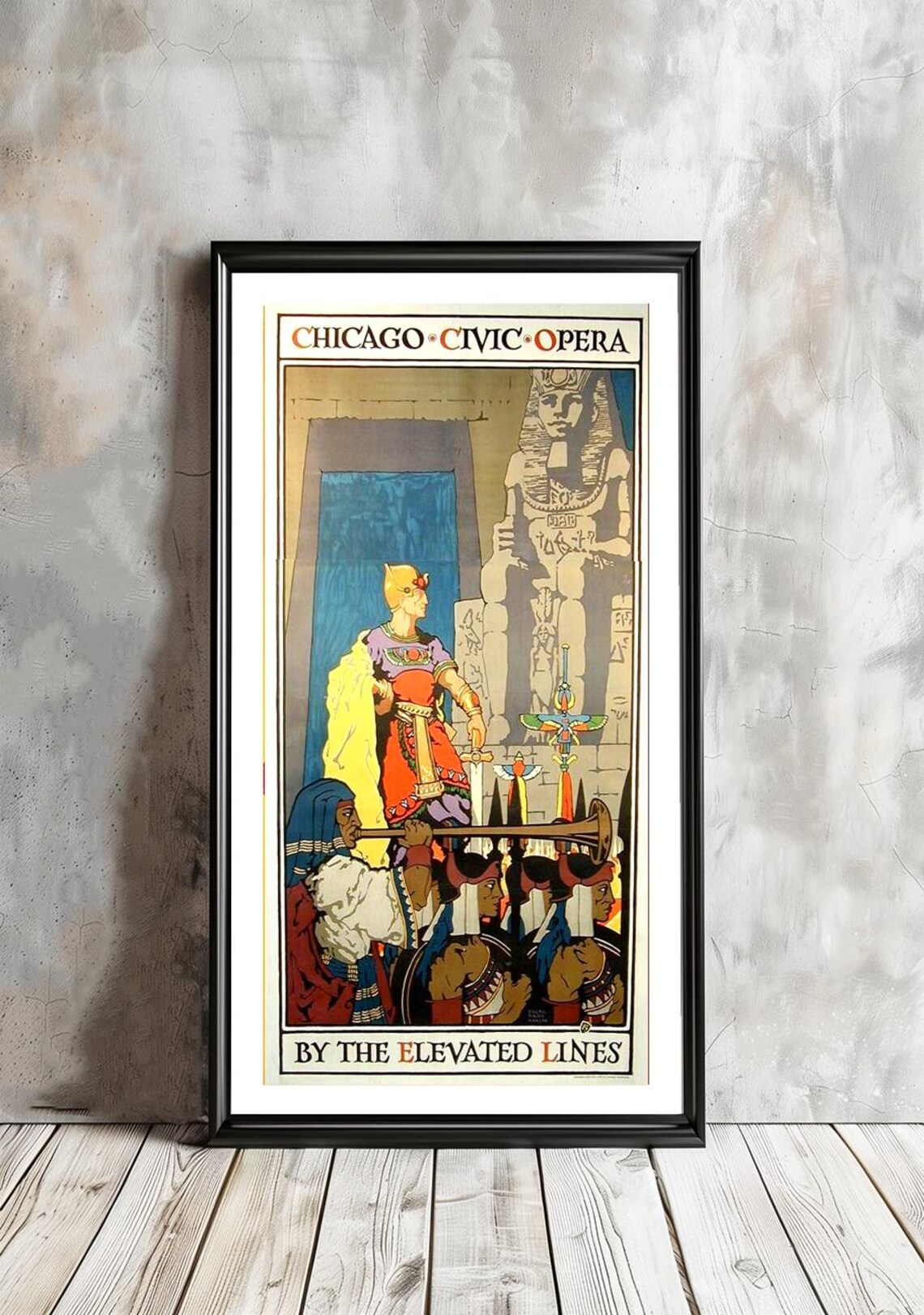 Chicago Civic Opera Vintage Travel Poster