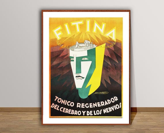Fitina Tonico Regenerador Del Cerebro Y De Los Nervious Vintage Health Poster Poster Paper Or Print Gift Idea Wall Decor