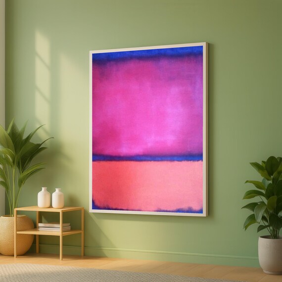 Rothko Inspired Canvasabstract Color Field Canvas Wall Art Modern Pink And Orange Painting Contemporary Home Decoration Bold Minimalist