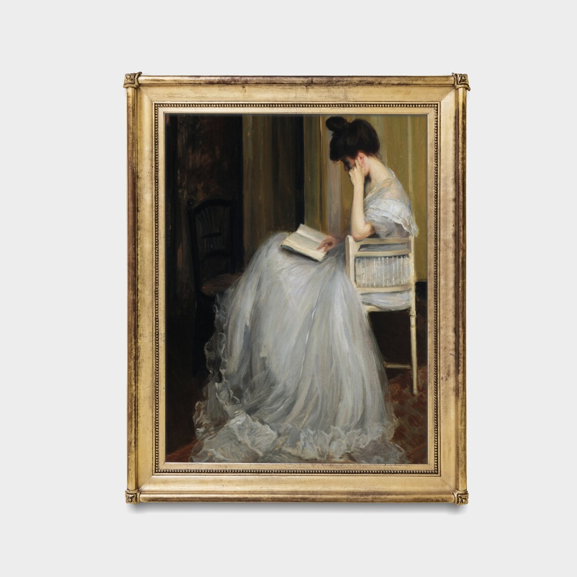 Woman Reading Book, Vintage Victorian Portrait Art Print - Image 3