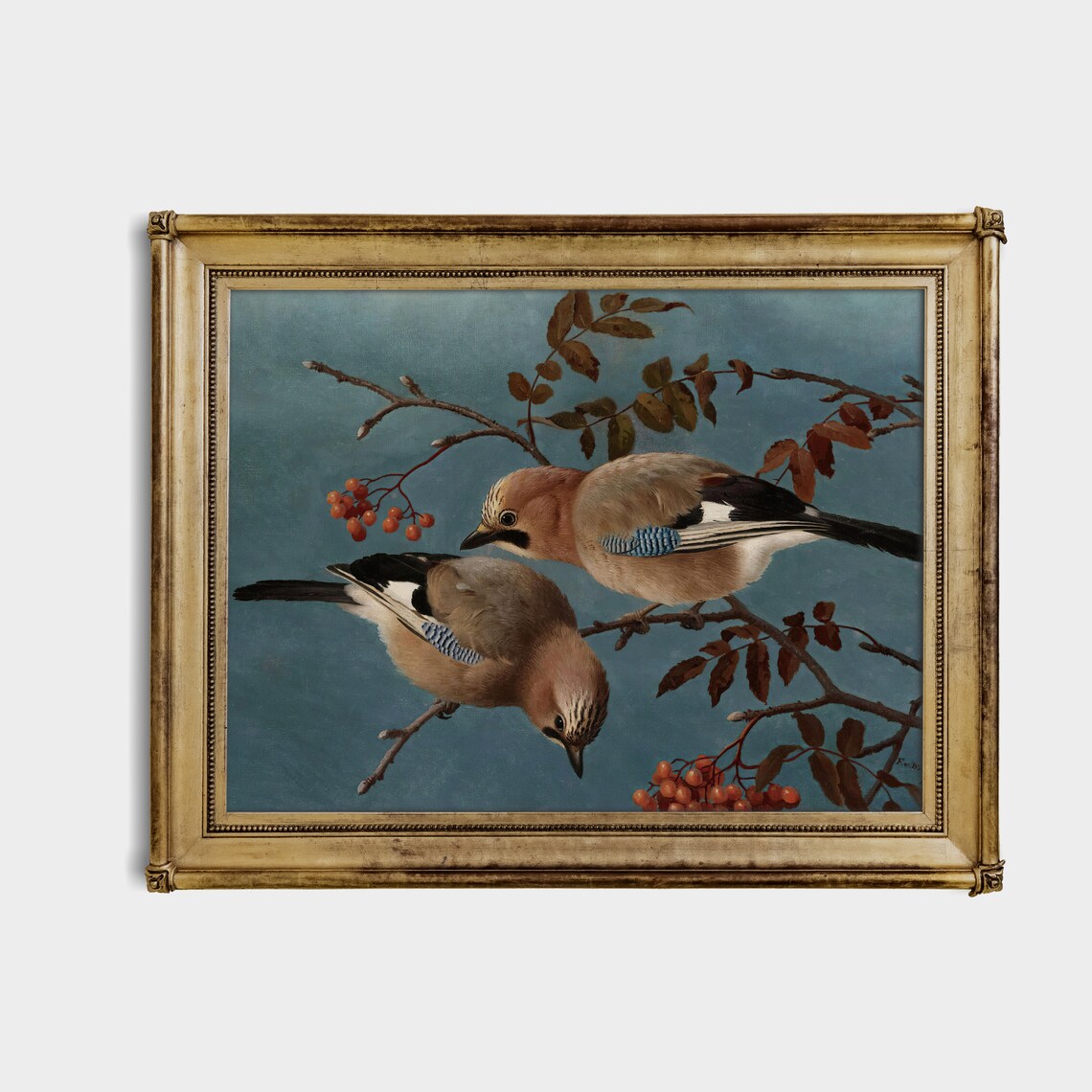 Vintage Birds Painting, Antique Farmhouse Art Print - Image 2