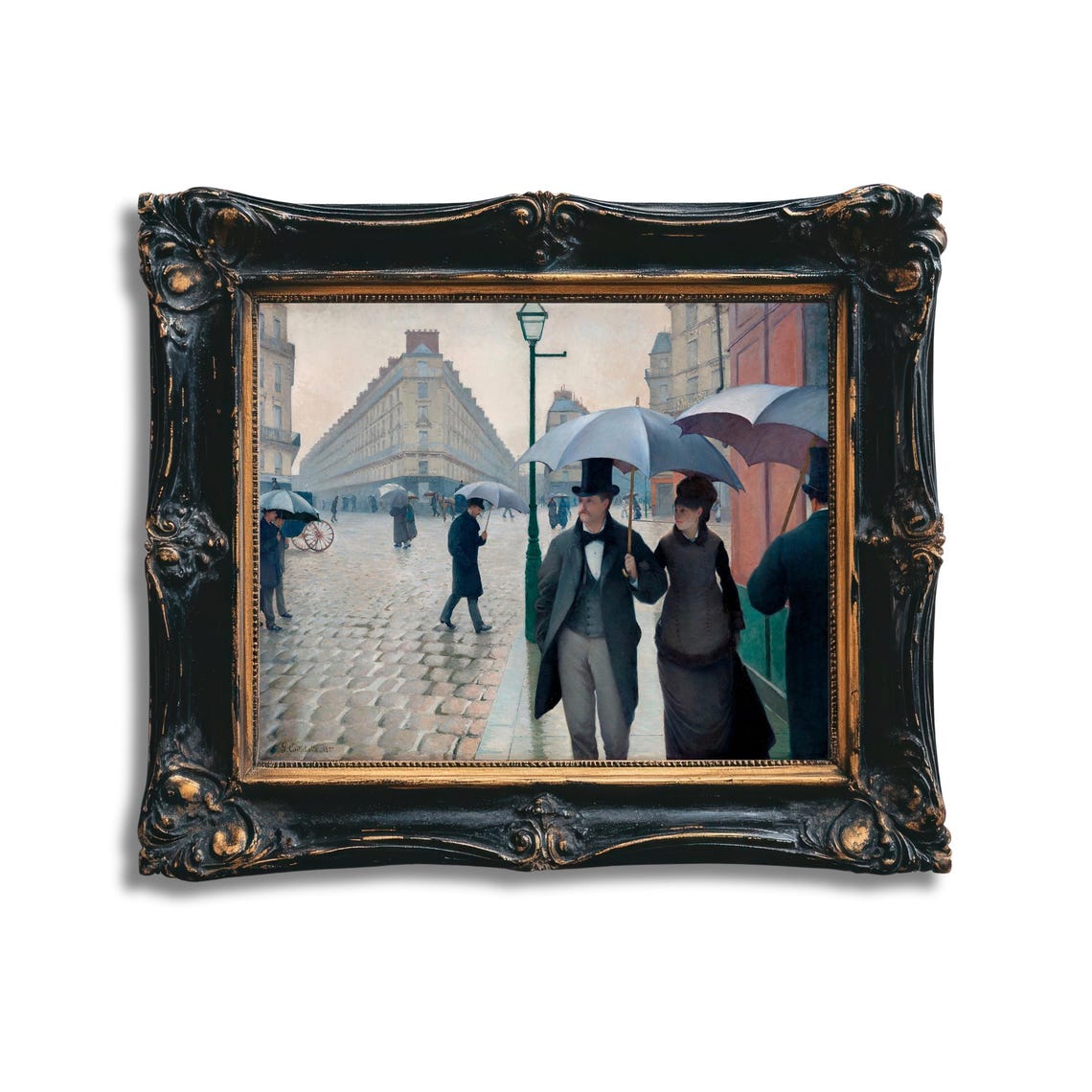 Caillebotte Paris Street Rainy Day Umbrellas Impressionist Poster