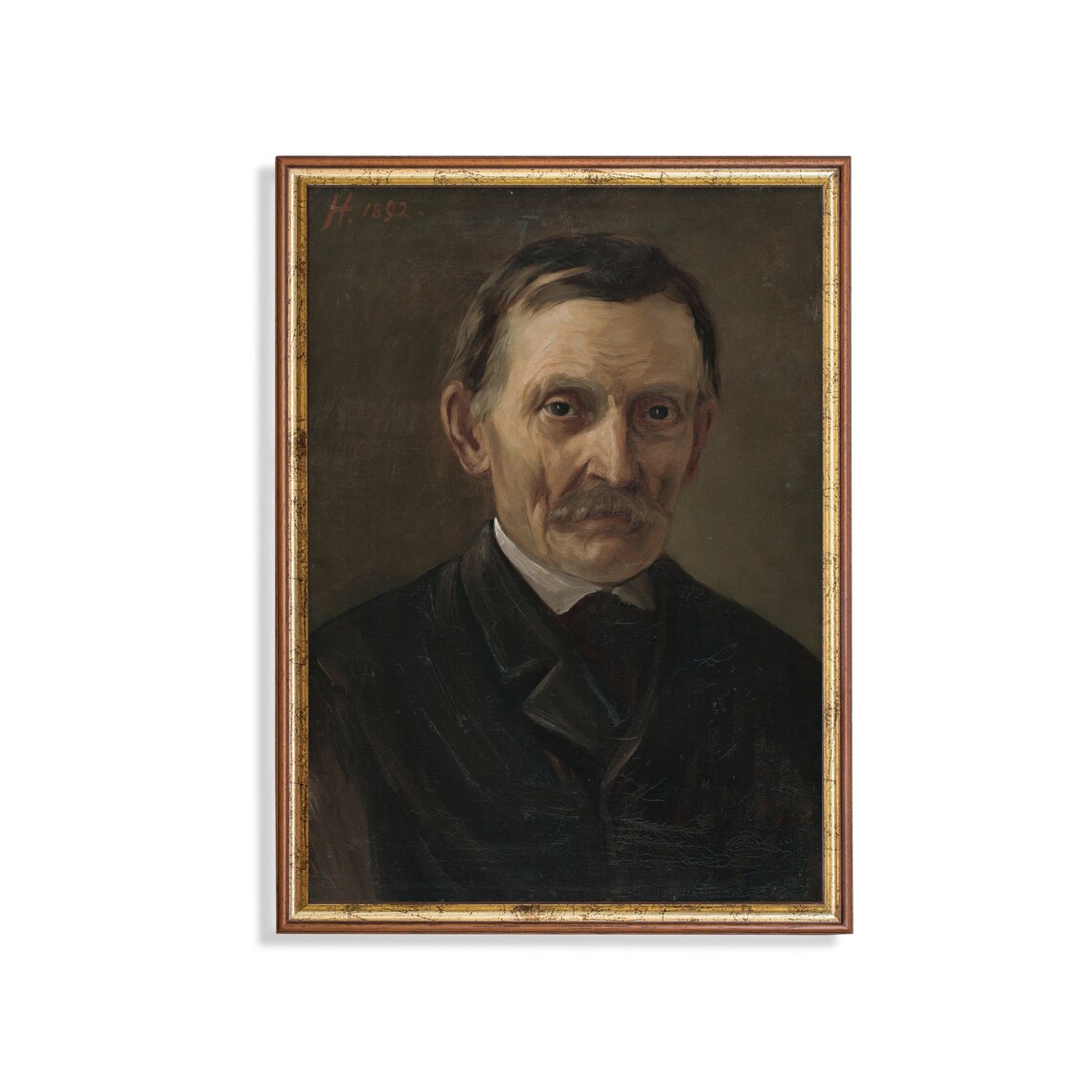 Portrait of a Distinguished Mustached Gentleman 1892 Oil Painting Poster