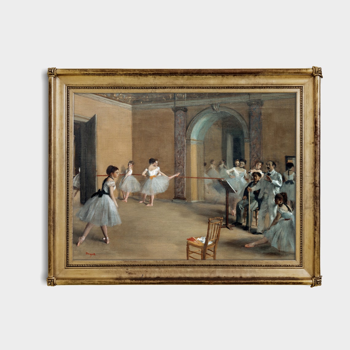 Vintage Ballet Painting Dance Rehearsal Print French Painting Moody Rustic Art Girls Portrait Art - Image 4