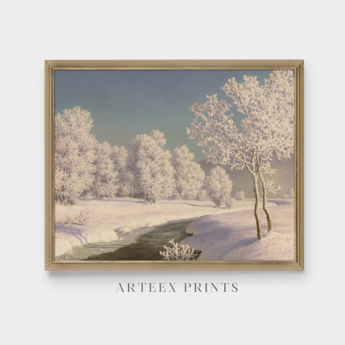 Frost-Covered Trees Glowing in Bright Winter Sunlight Poster