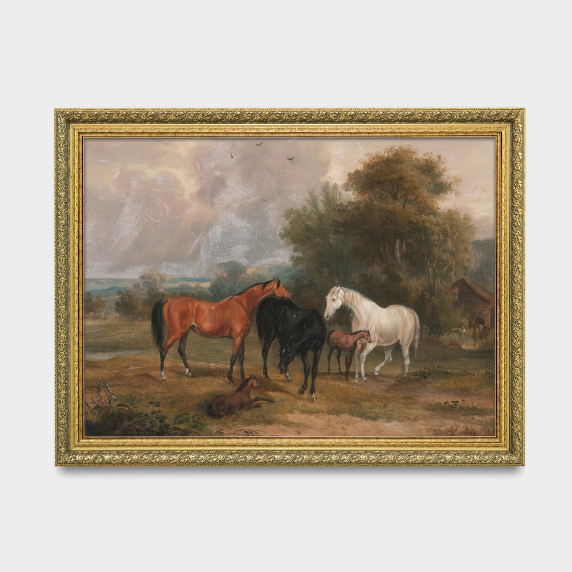 Vintage Horse Painting, Equestrian Farmhouse Art Print - Image 3