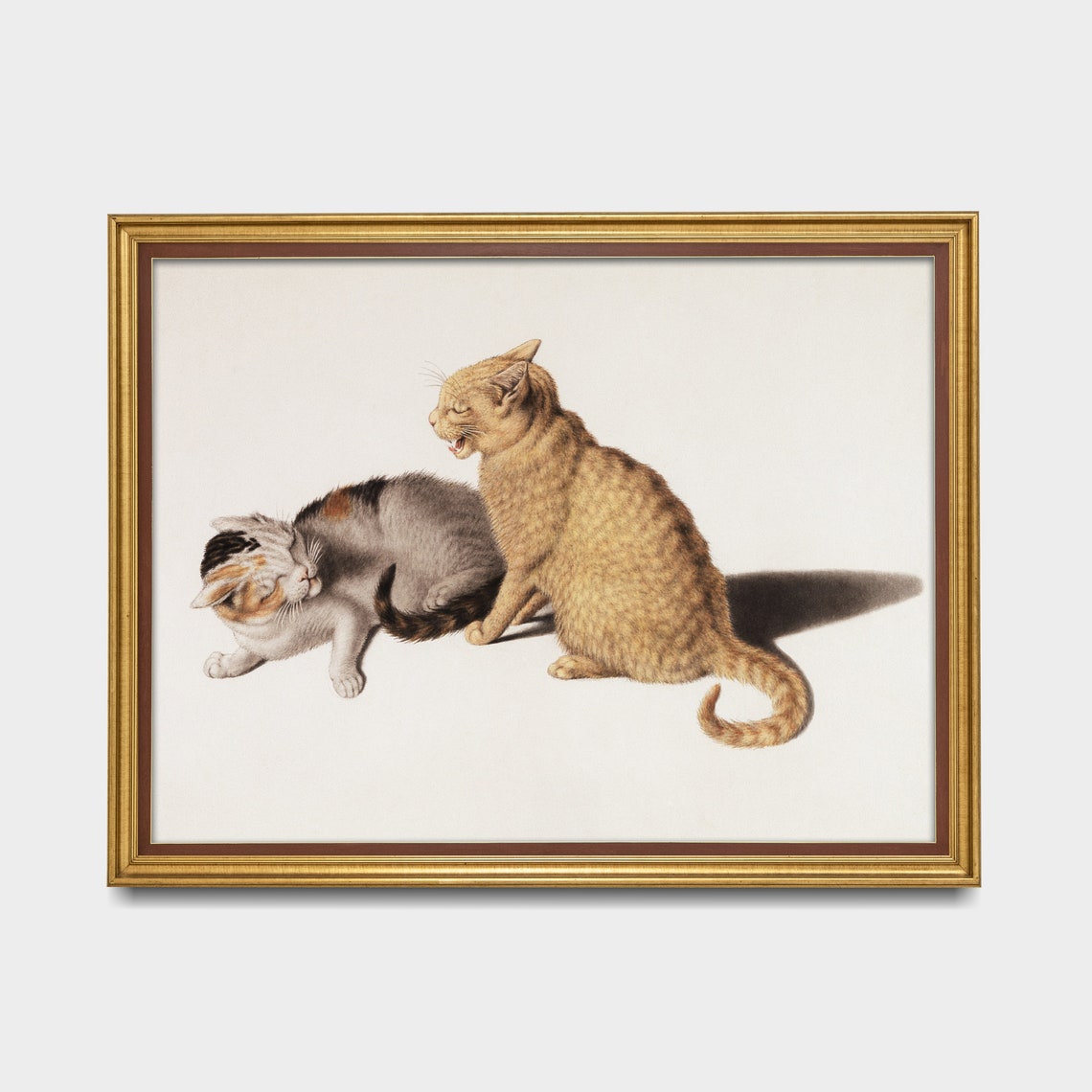 Ginger Tabby And Calico Cats Antique Feline Illustration Poster - Image 5