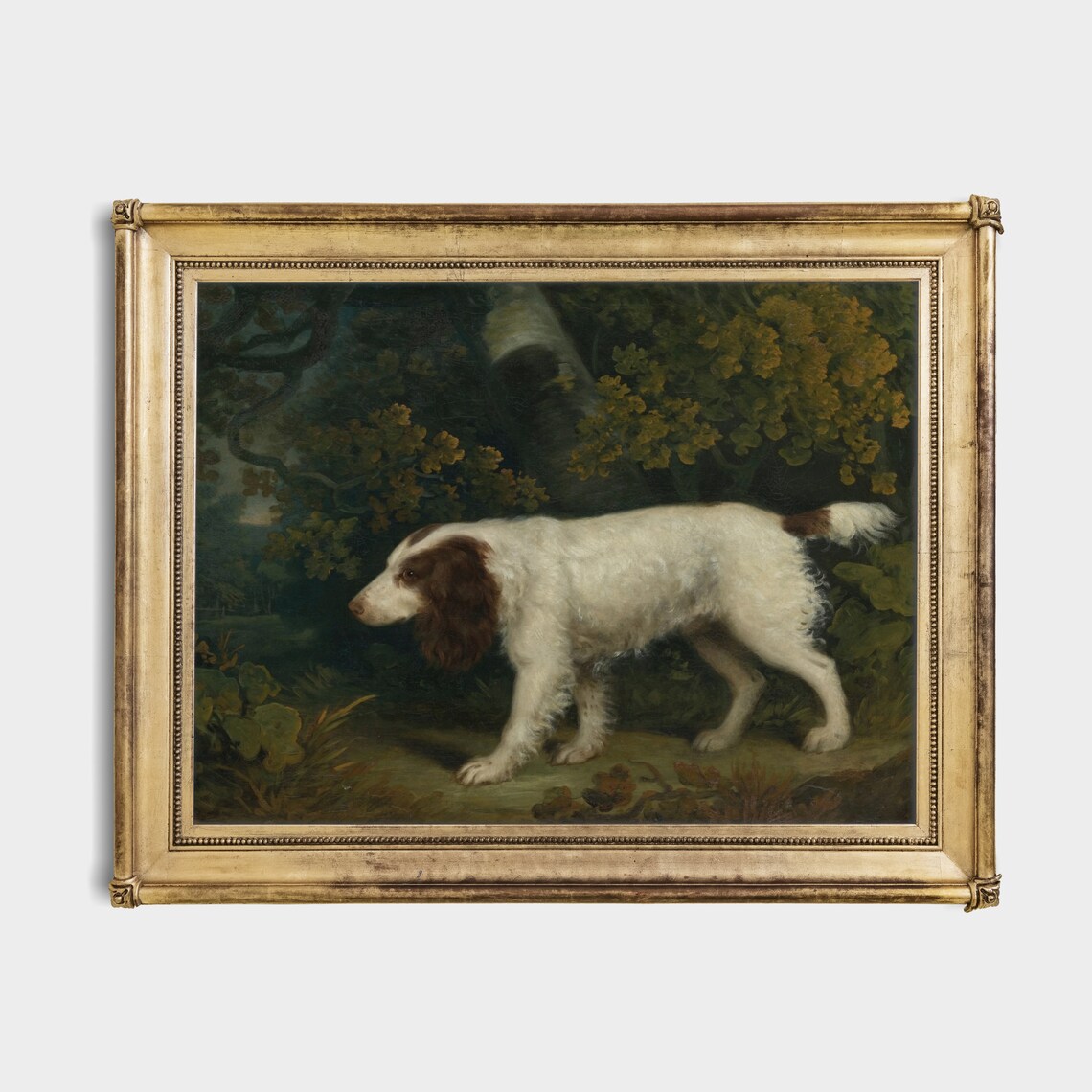 Vintage Dog Painting Art Print, Spaniel Landscape - Image 2