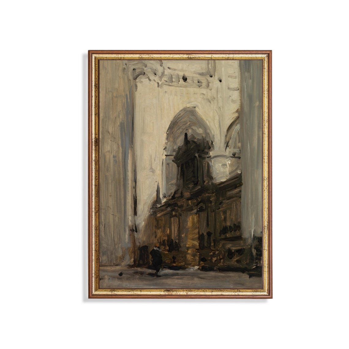 Printed And Shipped Vintage Interior Painting Antique Architecture Print Moody Rustic Fine Art Physical Prints European Decor