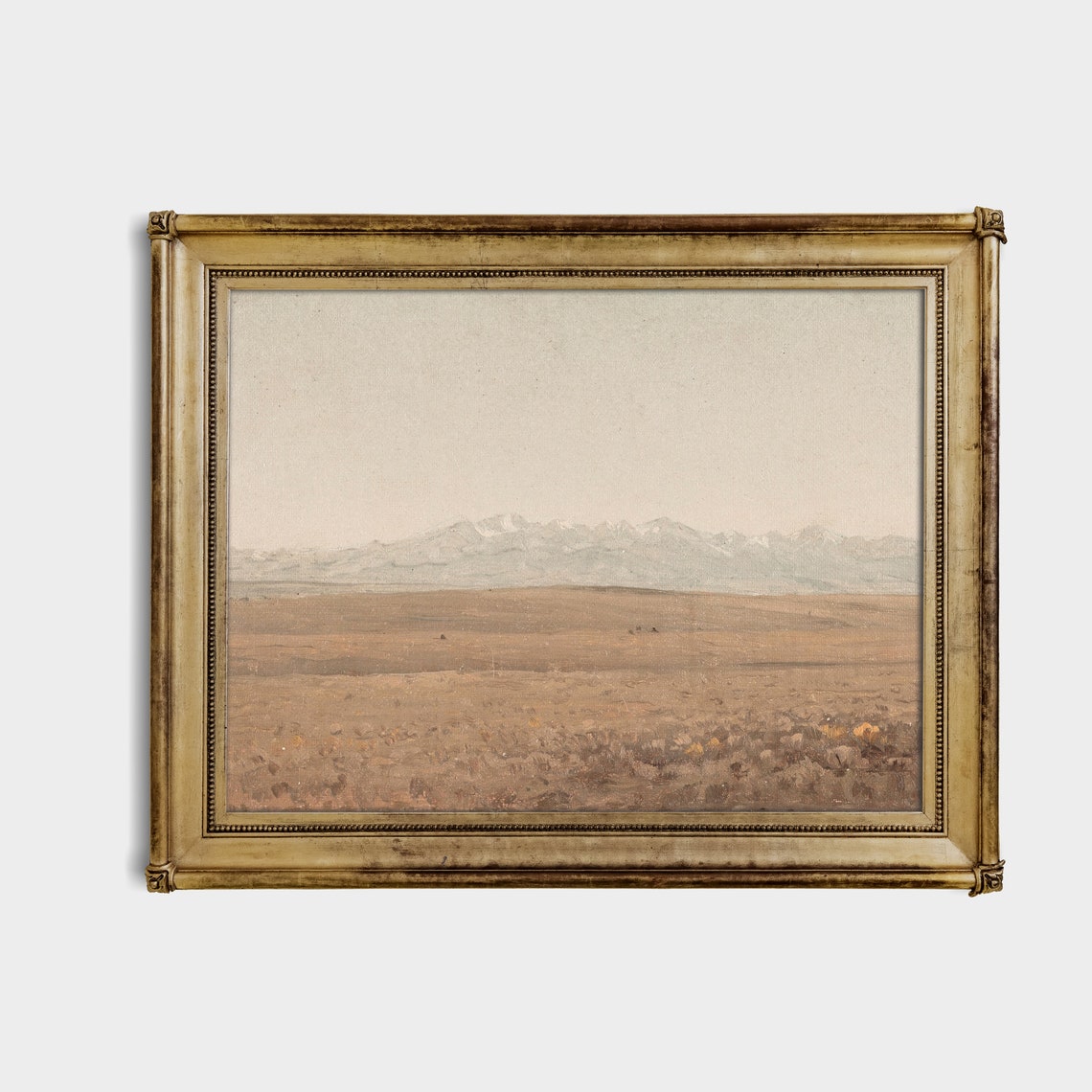 Distant Snowy Peaks Over an Empty Prairie Vintage Landscape Poster - Image 4