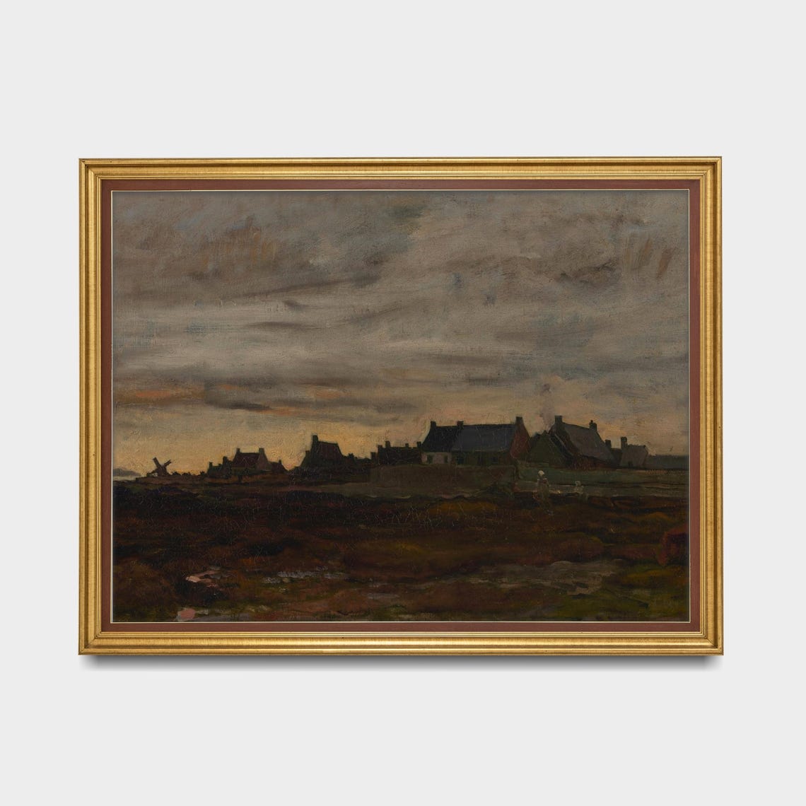 Dark Coastal Village Silhouette at Dusk Brooding Seascape Poster - Image 5