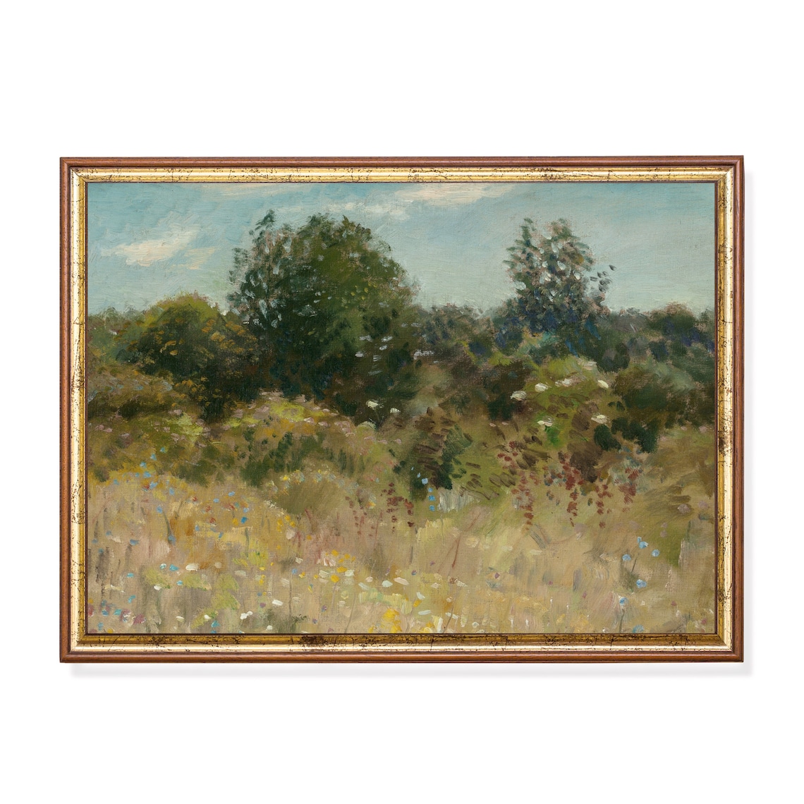 Summer Meadow of Wildflowers Impressionist Landscape Art Poster