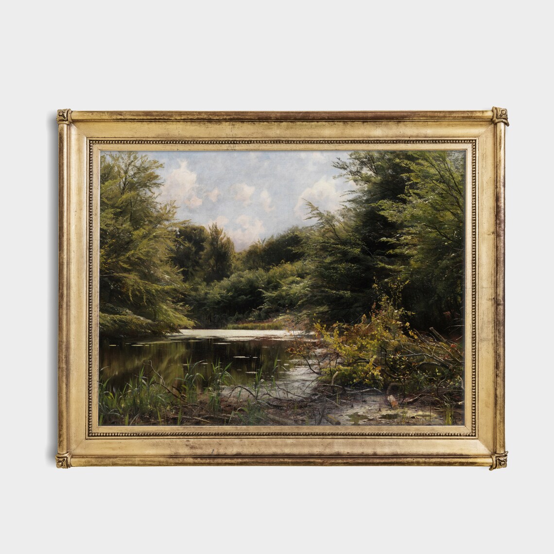 Vintage Landscape Painting, Rustic Lake House Art Print - Image 4