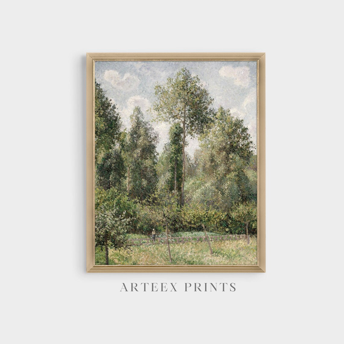 Sunlit Grove of Tall Trees Vintage Forest Oil Painting Poster - Image 5