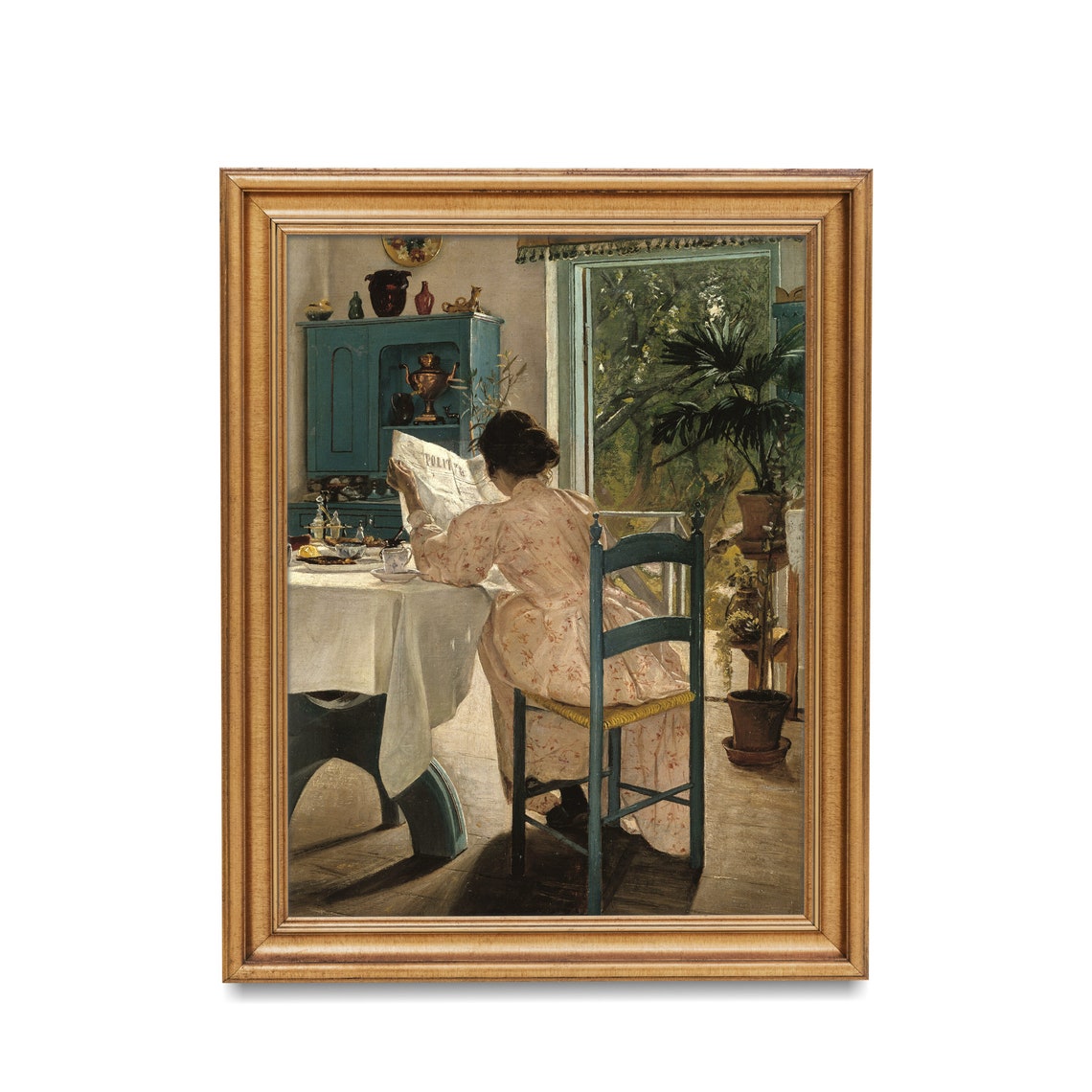 Vintage Portrait Painting Antique Woman Portrait Woman Reading Print Wall Art 19th Century Fine Art - Image 3