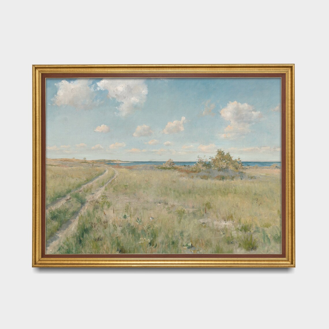 Vintage Landscape Painting, Rustic Farmhouse Art Print - Image 4