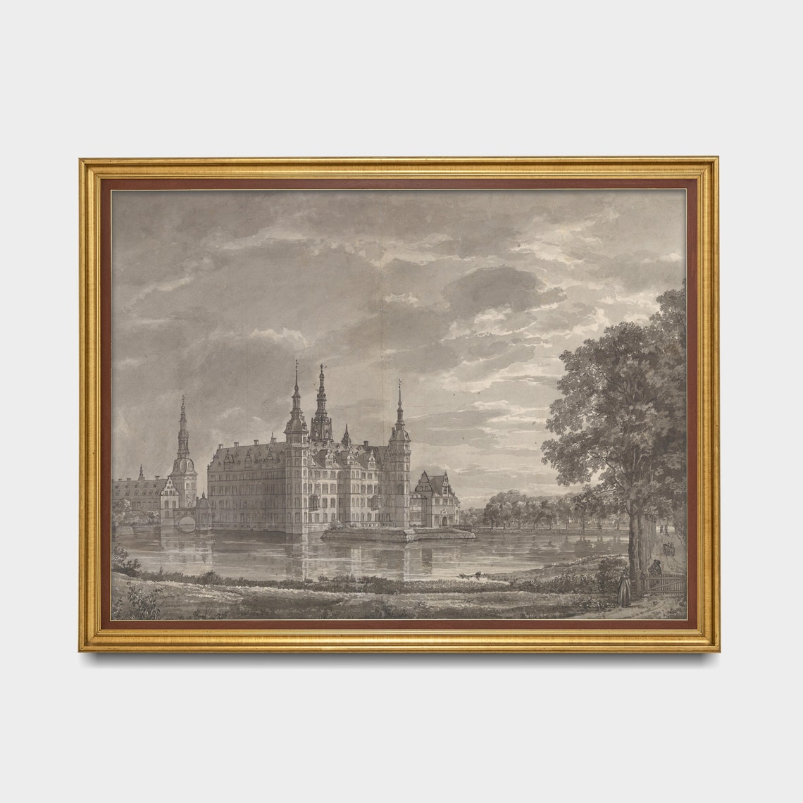 Vintage Sketch Drawing Antique Architecture Rustic Fine Print Neutral Artwork Wall Art Farmhouse Decor - Image 4