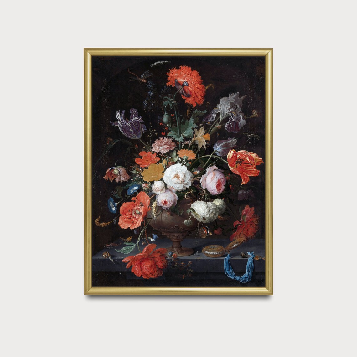 Dutch Floral Bouquet with Poppies Tulips and Roses Still Life Poster - Image 5