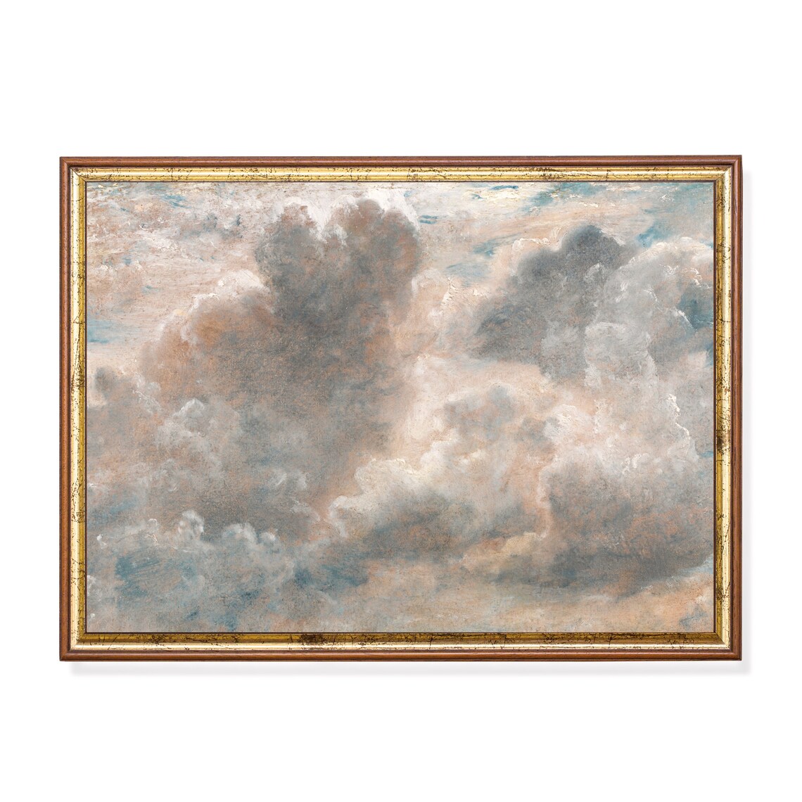 Cloud Study Atmospheric Sky Art Print, Vintage Landscape