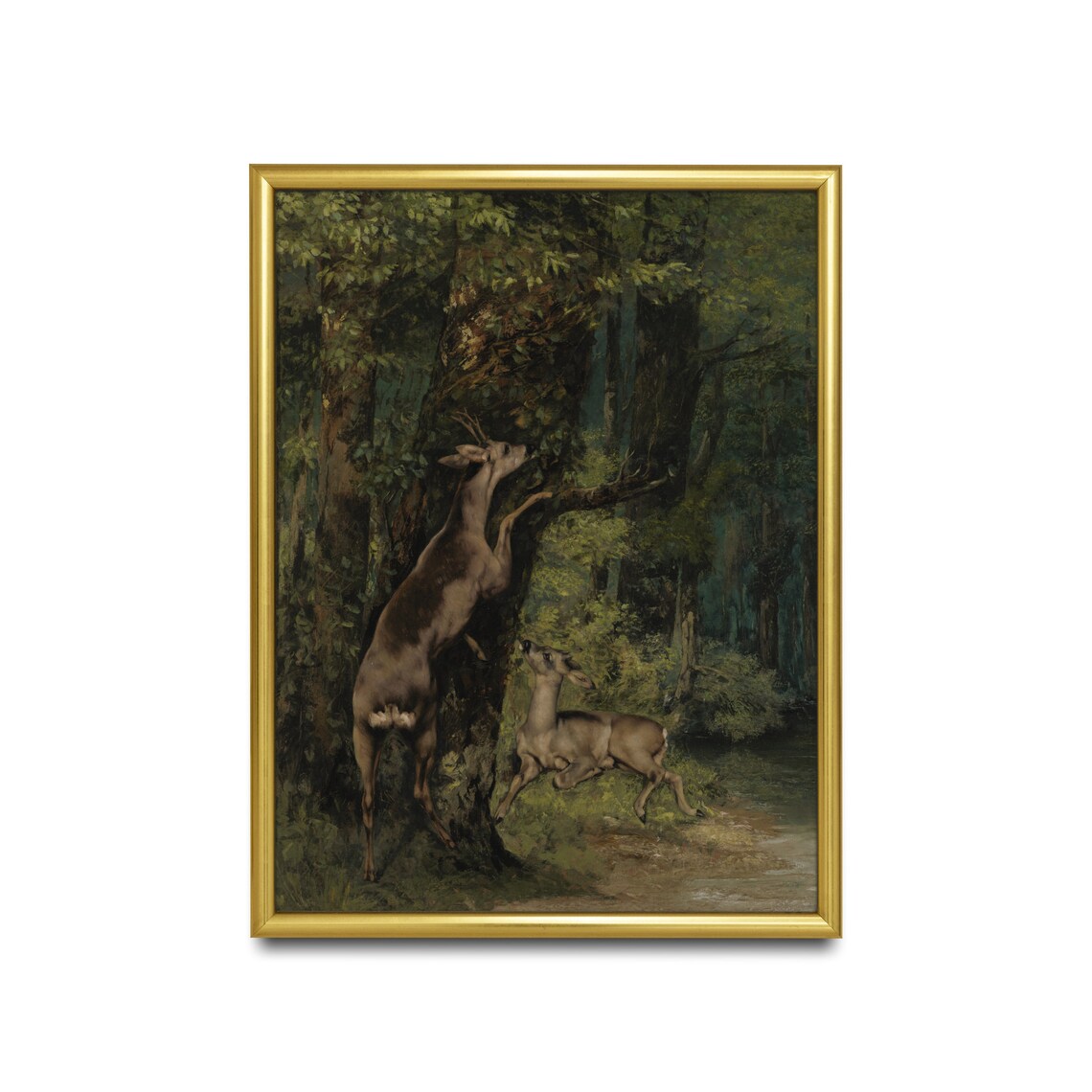 Deer In The Forest Vintage Rustic Farmhouse Art Print - Image 4