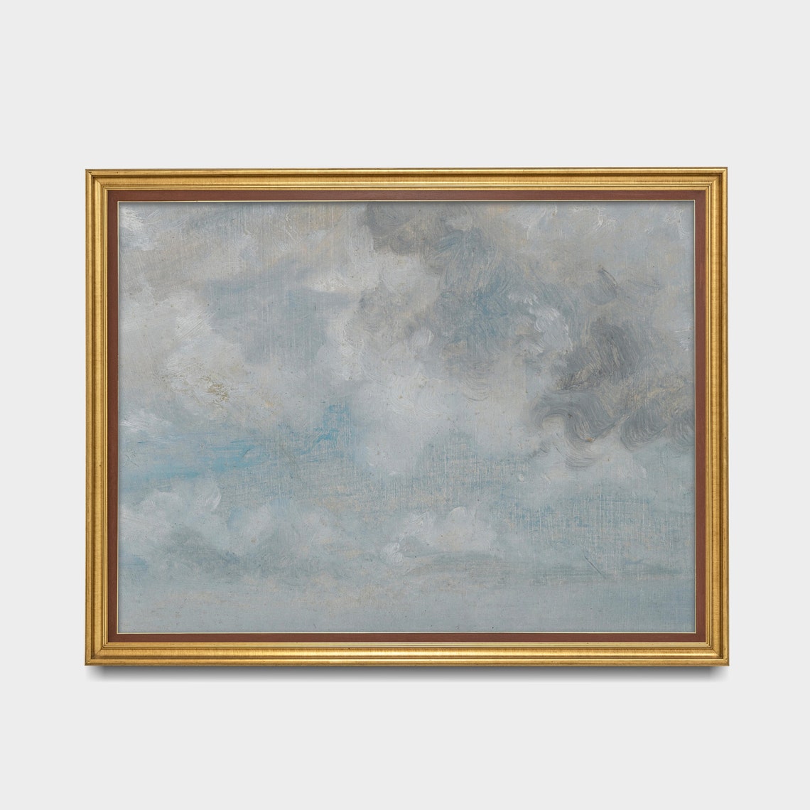 Soft Grey Cloud Study in Oils Vintage Atmospheric Sky Scene Poster - Image 3