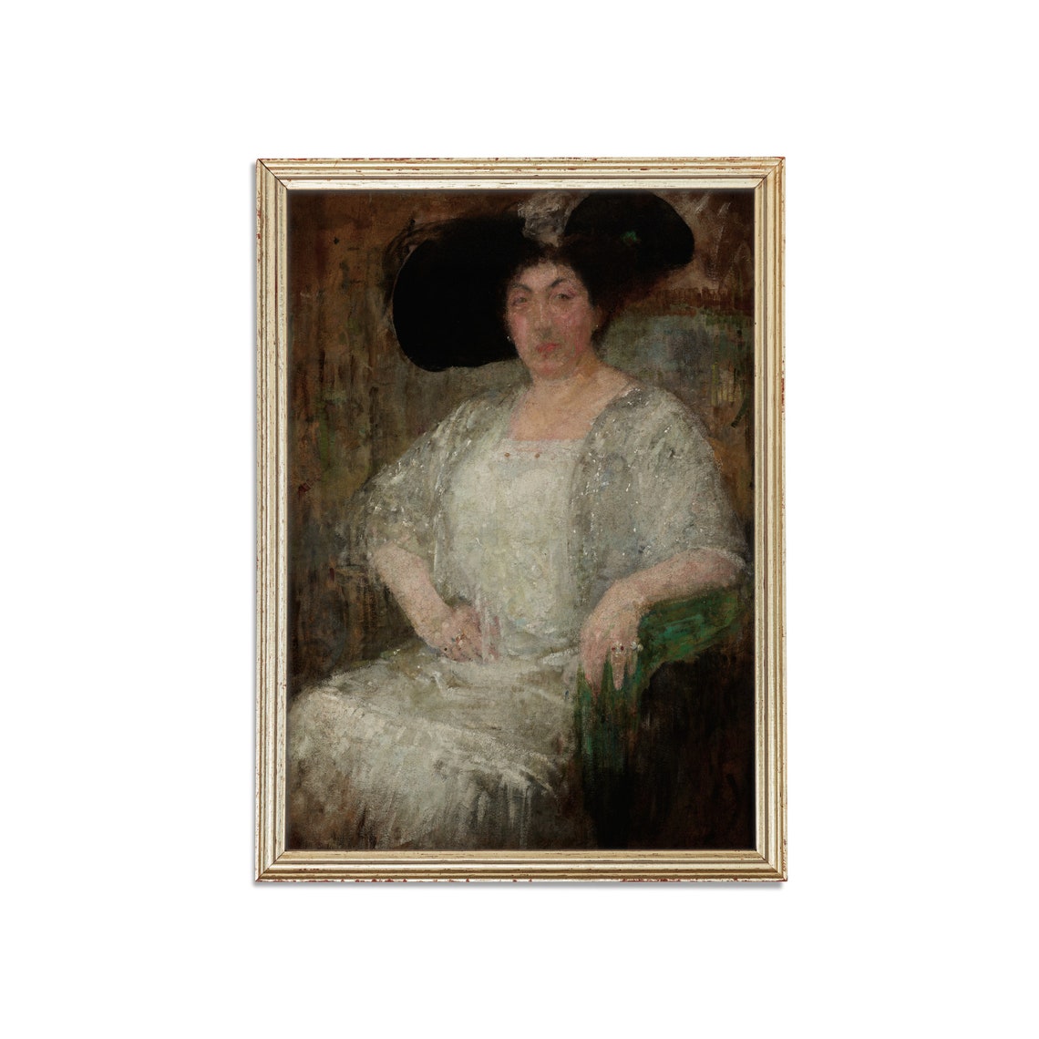 Printed And Shipped Vintage Portrait Painting Antique Woman Portrait Portrait Of A French Lady Rustic Oil Painting Physical Prints - Image 3