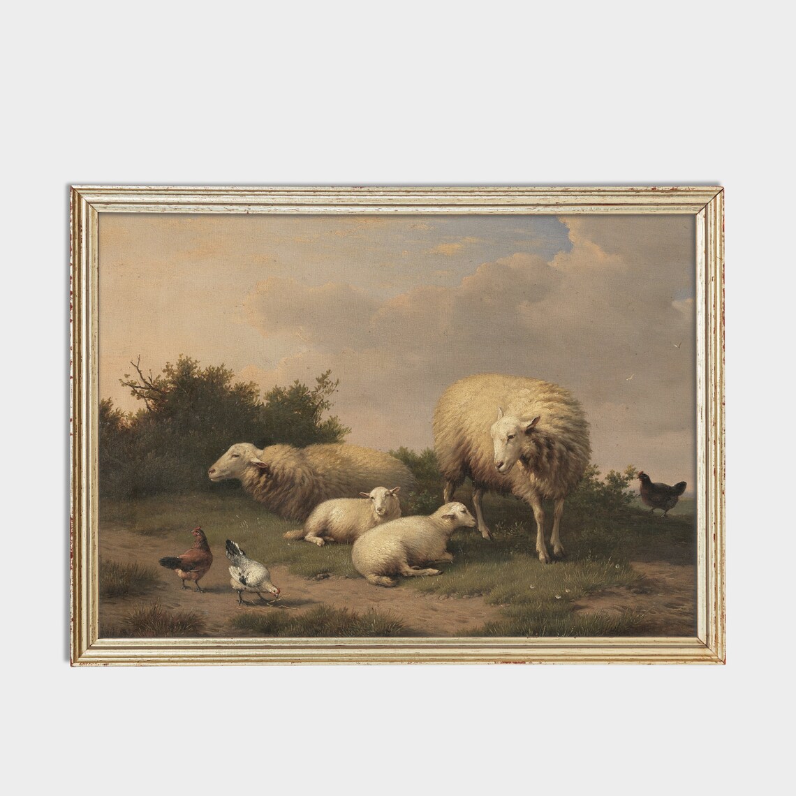 Vintage Sheep and Lamb Farmhouse Wall Art Print - Image 2