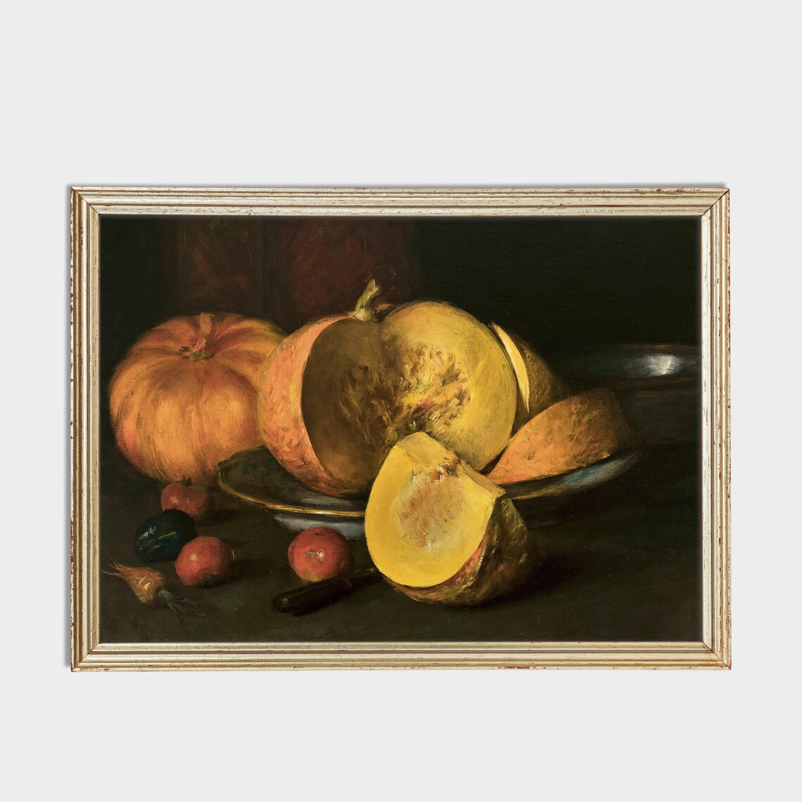 Vintage Still Life With Pumpkin, Rustic Art Print - Image 2