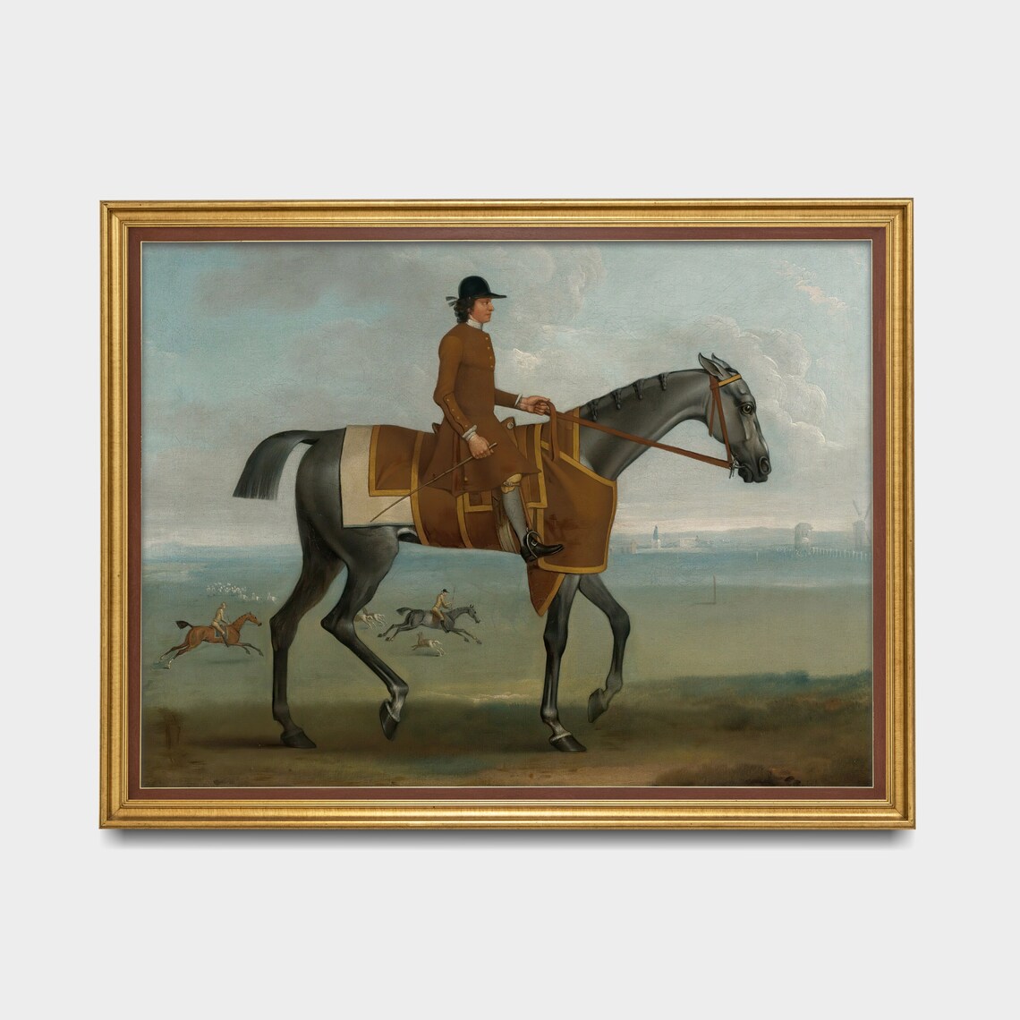 Vintage Horse Painting Rustic Oil Art Print - Image 3
