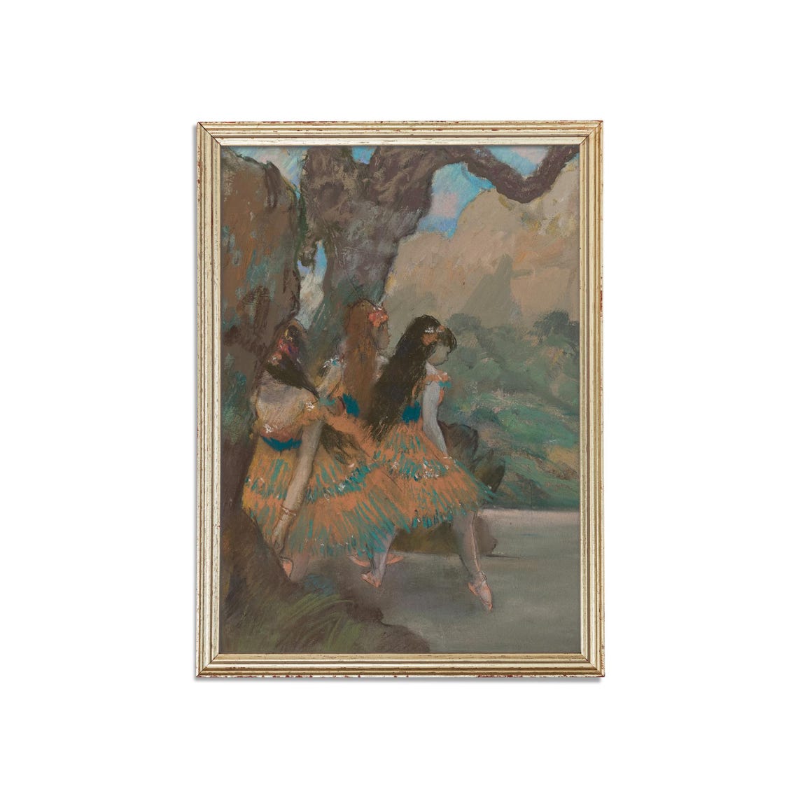 Edgar Degas Ballerinas in Green Tutus Backstage Pastel Poster - Image 3