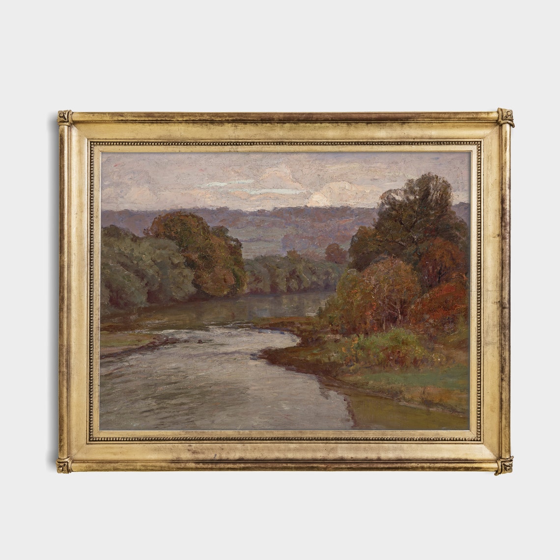 Printed And Shipped Vintage Landscape Painting Antique Country River Landscape Oil Painting Art Farmhouse Decor Physical Prints - Image 2