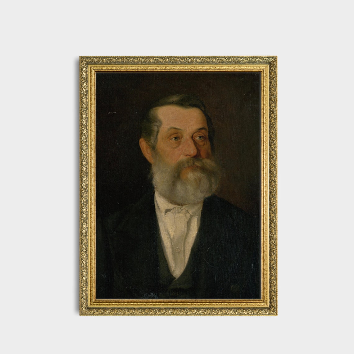 Grey Bearded Gentleman In Dark Coat Formal Vintage Portrait Poster - Image 2