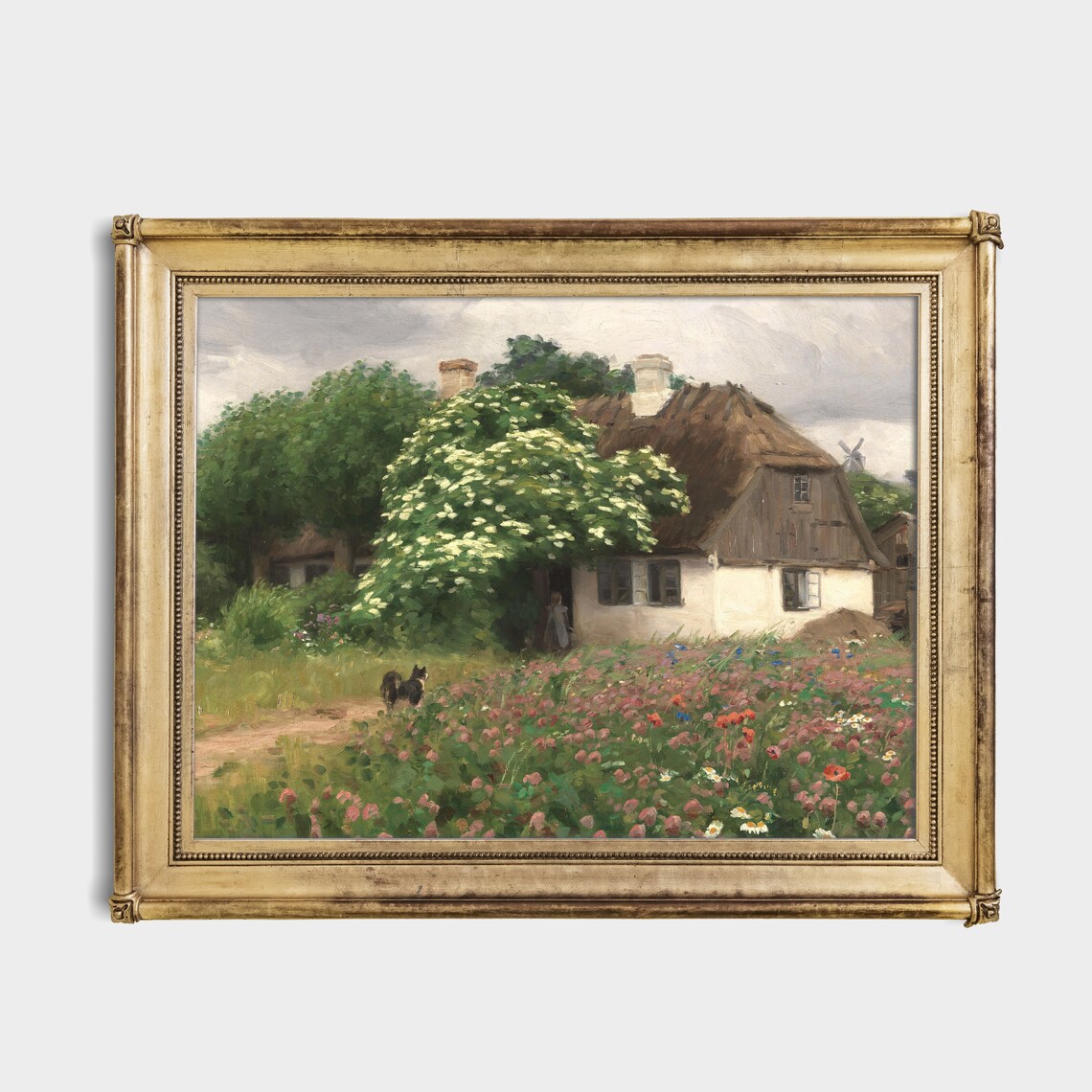Vintage Cottage Landscape, Country Farmhouse Art Print - Image 4