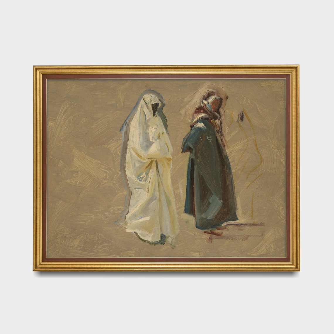Two Robed Figures Impressionist Vintage Figure Study Painting Poster - Image 5