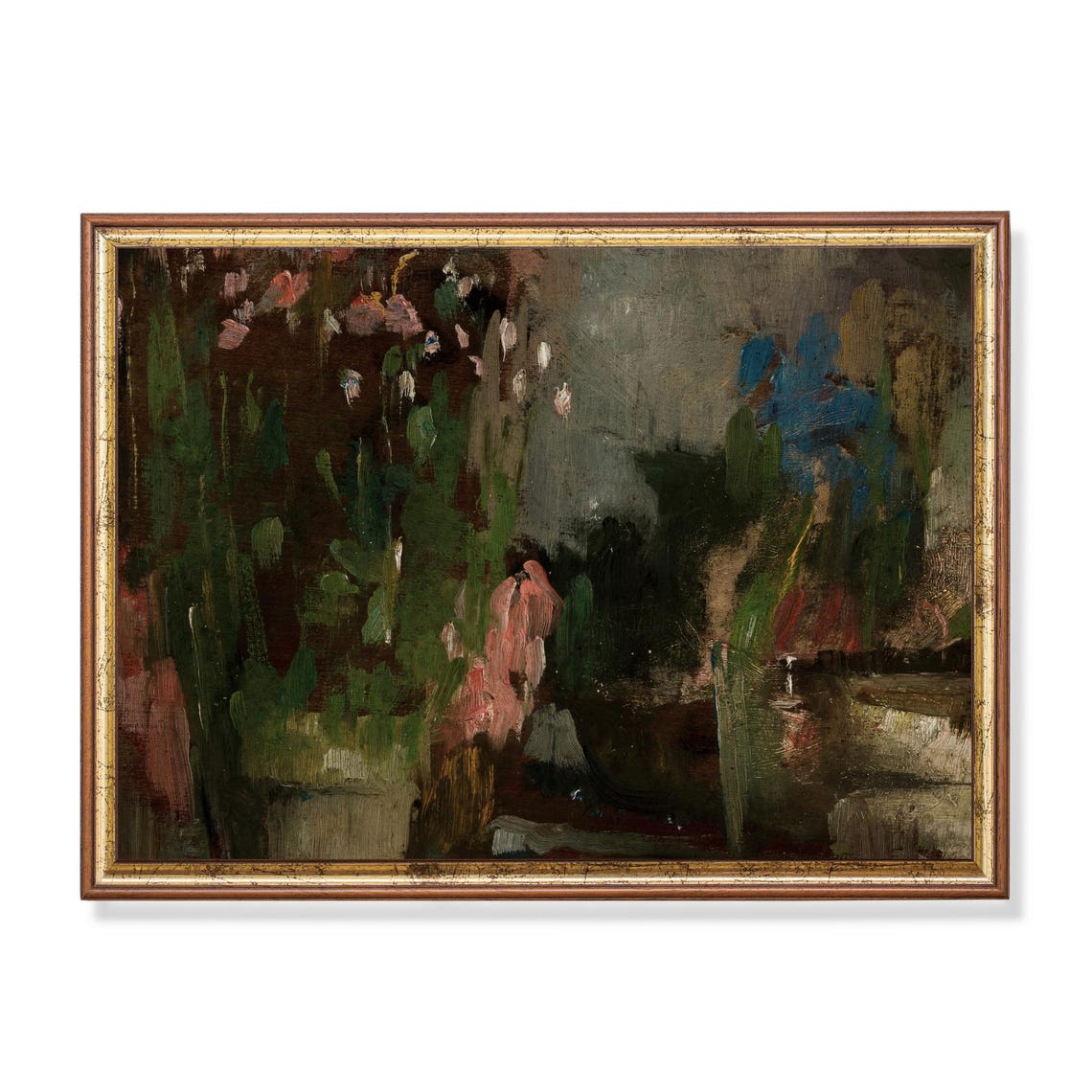 Bright Flowers on a Terrace Abstract Impressionist Floral Poster