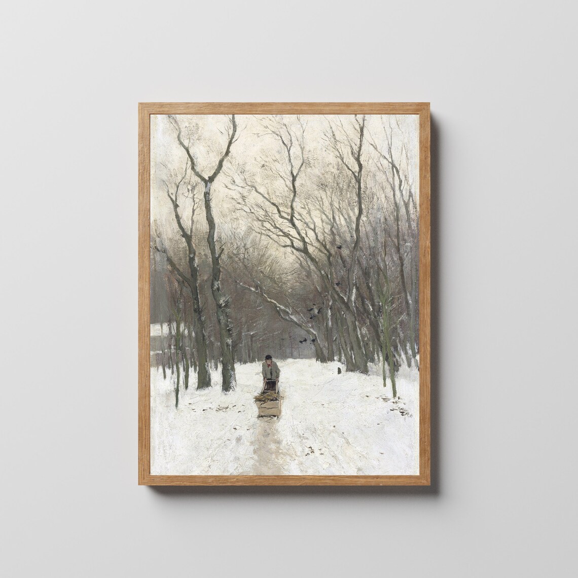 Winter Landscape Painting Vintage Holiday Art Print - Image 2