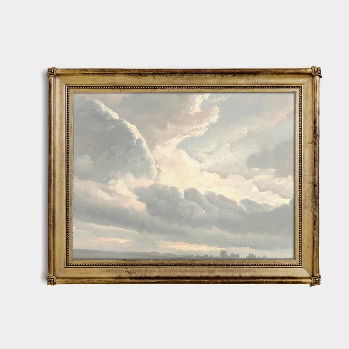 Dramatic Sunset Cloud Study Antique Sky Painting Fine Art Poster - Image 4