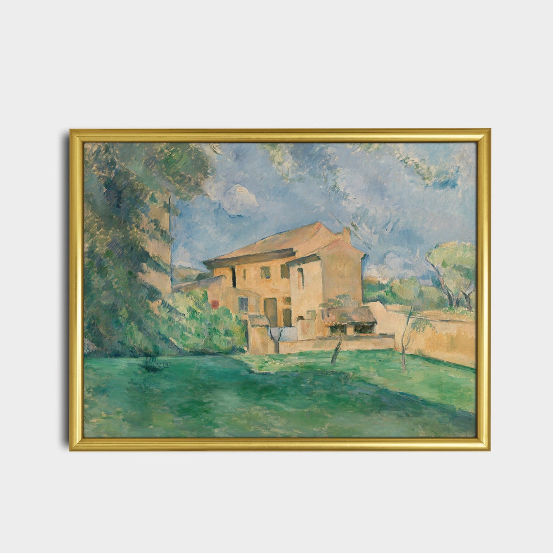 Sunlit Farmhouse with Garden Post-Impressionist Vintage Poster - Image 5