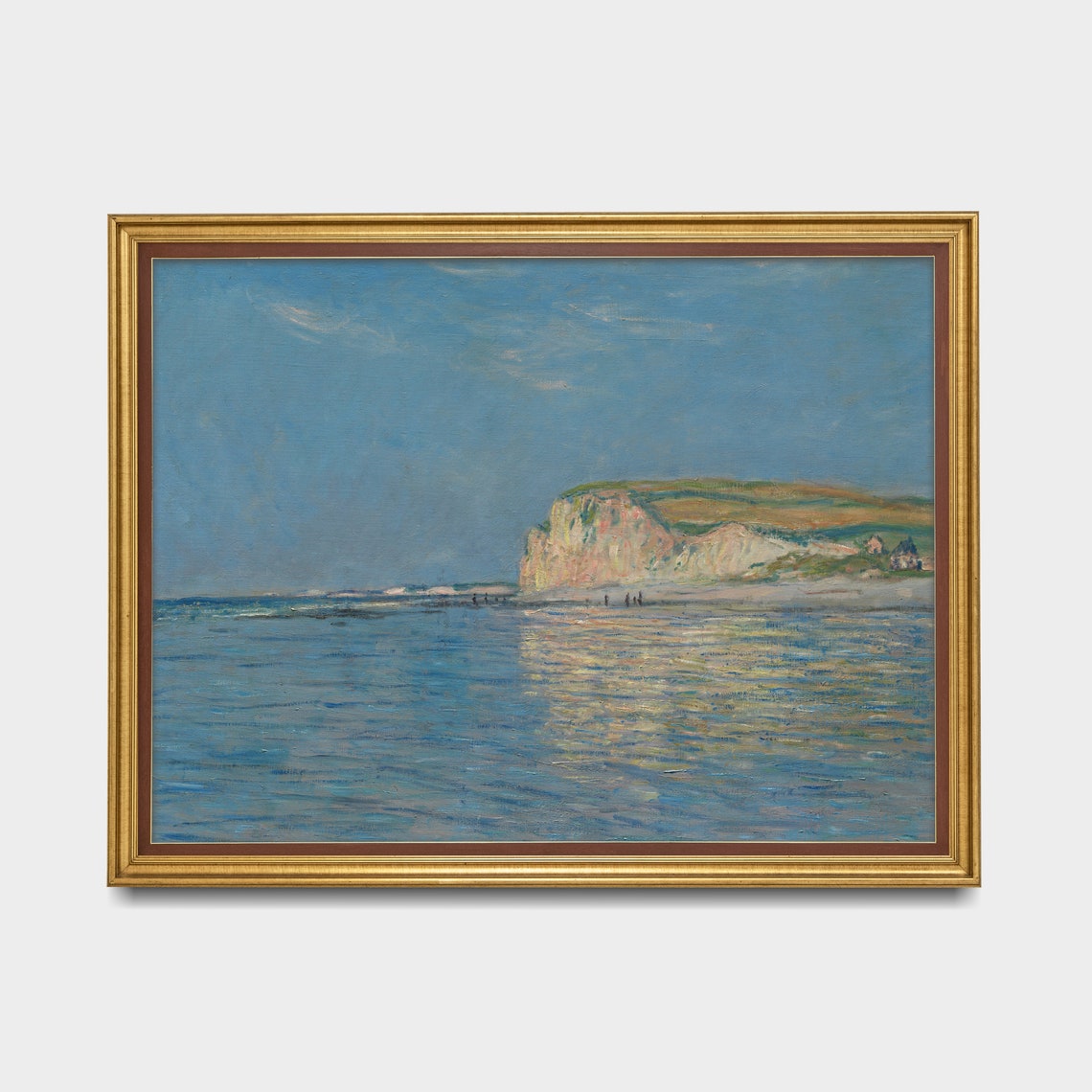 White Chalk Cliffs Above a Blue Beach Impressionist Seascape Poster - Image 2