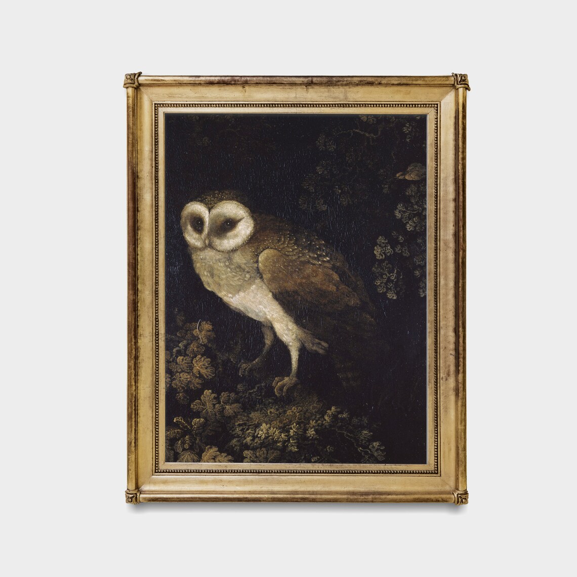 Vintage Owl Painting, Dark Academia Bird Art Print - Image 4