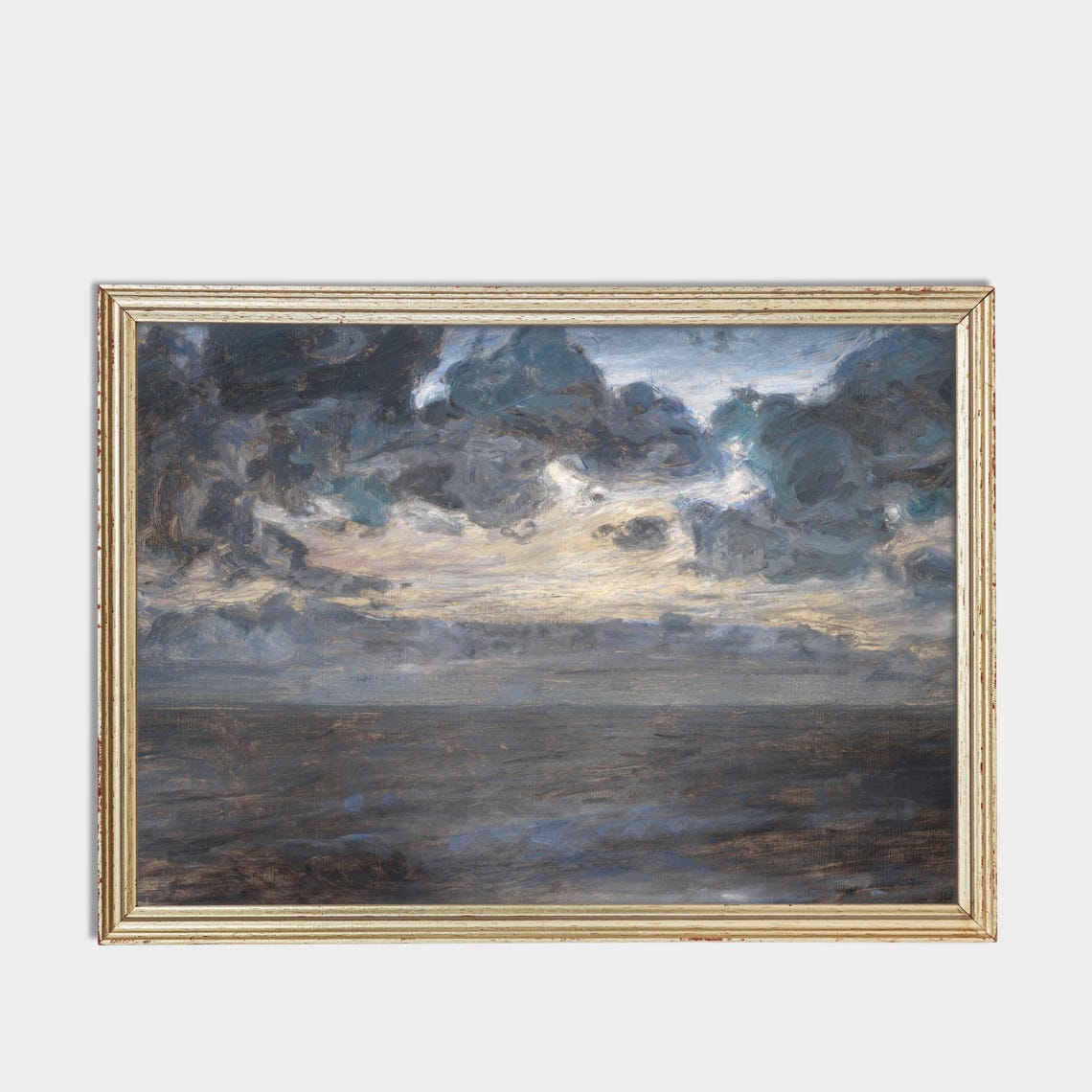 Stormy Night Seascape Beneath Dark Churning Clouds Vintage Poster - Image 3