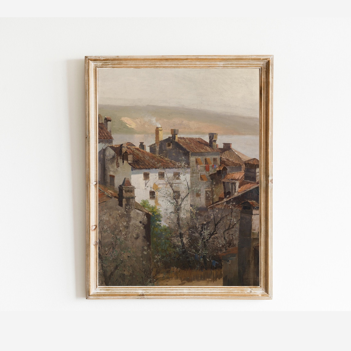 Vintage European Cityscape, Antique Architecture Art Print